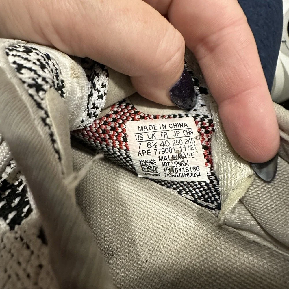 Adidas Yeezy Boost 350 V2 Zebra White Black Red CP9654 Mens Size 7